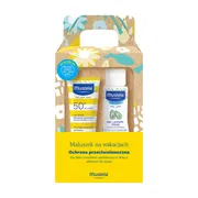 Zestaw Mustela, Maluszek na Wakacjach, mleczko przeciwsłoneczne, SPF 50+, 40 ml + żel do mycia, 100 ml