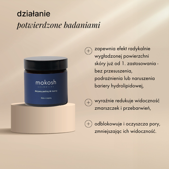 Mokosh aktywny peeling do twarzy, róża z jagodą, 60 ml