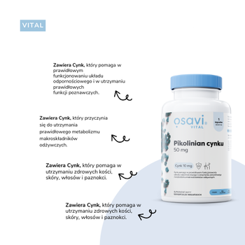 Osavi Pikolinian Cynku 50 mg, kapsułki twarde, 120 szt.
