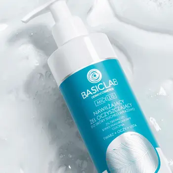 BasicLab Micellis, Nawilżający żel oczyszczający do skóry suchej i wrażliwej, 300 ml