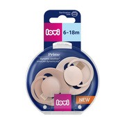 Canpol Lovi Prime, dynamiczny smoczek uspokajający silikonowy, 6-18 m Nude/Blush, 2 szt.