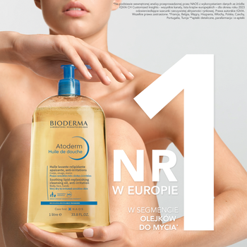 Bioderma Atoderm Huile de douche, nawilżający olejek do kąpieli i pod prysznic do ciała i twarzy, 1000 ml