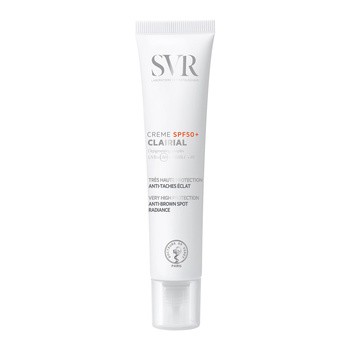 SVR Clairial Creme SPF 50+, krem o bardzo wysokiej ochronie przeciwsłonecznej zapobiegający powstawaniu przebarwień, 40 ml