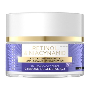 Eveline Cosmetics Retinol & Niacynamid, ultrabogaty krem głęboko regenerujący 70+ na noc, 50 ml