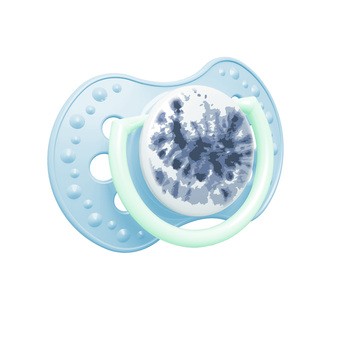 Canpol Lovi, smoczek uspokajający silikonowy dynamiczny, 0-3 m Tie Dye Blue, 2 szt.