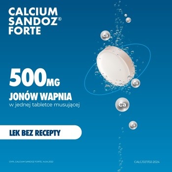 Calcium-Sandoz forte, tabletki musujące, 500 mg Ca, 20 szt
