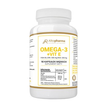 Omega 3 + Vit E Fish Oil, kapsułki miękkie, 90 szt.