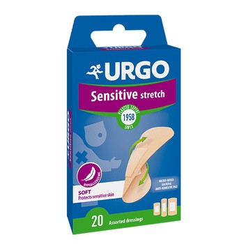 Urgo Sensitive Stretch, elastyczne plastry z opatrunkiem, 20 szt.