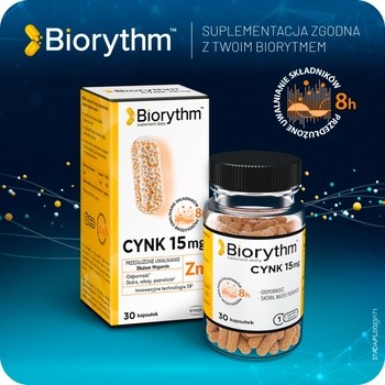 Biorythm Cynk 15 mg, kapsułki o przedłużonym uwalnianiu, 30 szt.