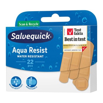 Salvequick Aqua Resist, plastry wodoodporne, miks, 22 szt.