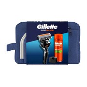 Zestaw Gillette, maszynka do golenia Proglide + żel do golenia Fusion, 200 ml + stojak na maszynkę