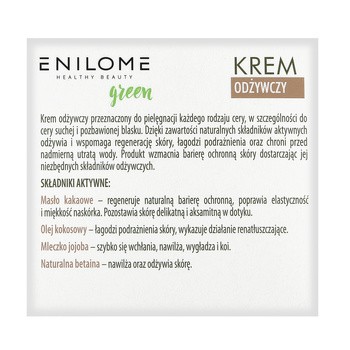 Enilome Healthy Beauty Green, krem odżywczy, 50 ml