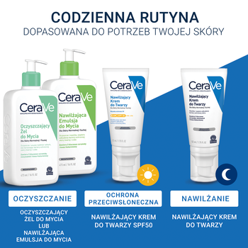 CeraVe, nawilżający krem do twarzy SPF 50, 52 ml