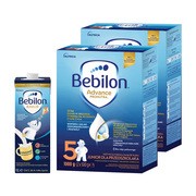 Zestaw 2 x Bebilon Advance Pronutra 5, Junior, formuła na bazie mleka dla przedszkolaka, proszek, 1000 g (2 x 500 g) + 	Bebilon Junior, gotowa do picia wzbogacona formuła na bazie mleka, od 2. do 6. roku życia, 1l