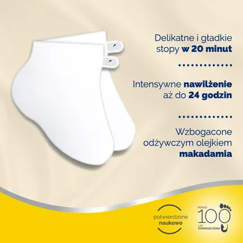 Scholl PediMask, Nawilżająca maska z olejkiem makadamia, 1 para (skarpetki)