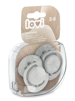 Canpol Lovi, smoczek uspokajający silikonowy, dynamiczny, Harmony, boy, 3-6m, 2 szt.