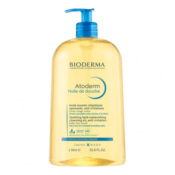 Bioderma Atoderm Huile de douche, nawilżający olejek do kąpieli i pod prysznic do ciała i twarzy, 1000 ml