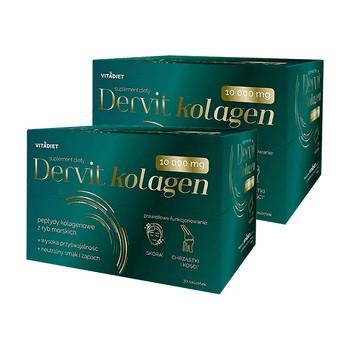 Zestaw 2 x Dervit Kolagen 10 000 mg, saszetki z proszkiem, 30 szt.