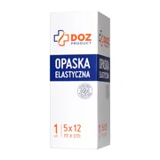 DOZ PRODUCT Opaska elastyczna tkana z zapinką, 5 m x 12 cm, 1 szt.