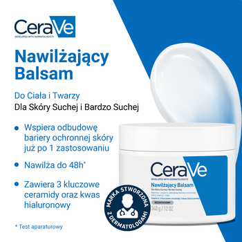 CeraVe, nawilżający balsam z ceramidami do skóry suchej i bardzo suchej, 340 g
