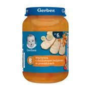 Gerber, warzywa z delikatnym indykiem w pomidorach, 6 m+, 190 g