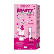 Zestaw Flos-Lek LIP & HAND CARE, wazelina vege do ust pure, 10 g + odżywcza maska do rąk peptydy, 50 ml