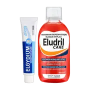 Zestaw Eludril Care, płyn do codziennej higieny jamy ustnej, 500 ml + Elgydium Anti Plaque, pasta do zębów, 75 ml
