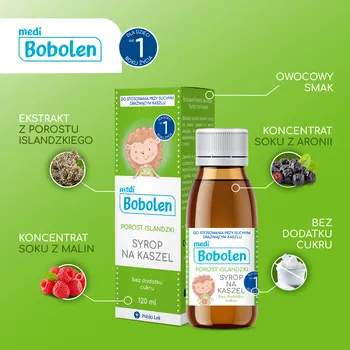 Bobolen Porost Islandzki, syrop na kaszel, 120 ml