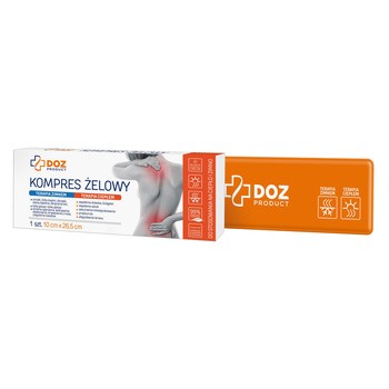 DOZ PRODUCT Kompres żelowy do stosowania na ciepło i zimno, 10 x 26 cm, 1 szt.