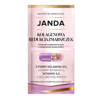 Janda Kolagenowa Redukcja Zmarszczek, maseczka suplementacyjna na twarz, szyję i dekolt, 8 ml