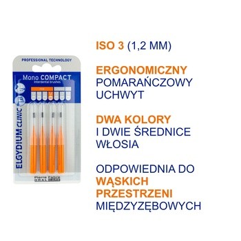 Elgydium Clinic Mono Compact 3, szczoteczka międzyzębowa, 4 szt.