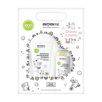 Zestaw Promocyjny Momme, Delikatny żel do mycia ciała i higieny intymnej, 150 ml + Intensywna kuracja przeciw rozstępom, 150 ml