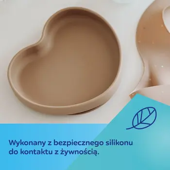 Canpol Babies, silikonowy talerz z przyssawką, Serce, 6 m+, niebieski, 1 szt.