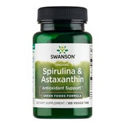 Swanson Organiczna spirulina i astaksantyna, tabletki, 120 szt.