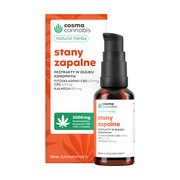 Cosma Cannabis Natural Herbs, Stany Zapalne, olejek w kroplach, 30 ml