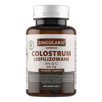 Singularis Superior Colostrum liofilizowane 30% lgG 500 mg, kapsułki, 60 szt.