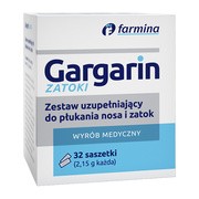 Gargarin Zatoki, zestaw uzupełniający do płukania nosa i zatok, 32 saszetki