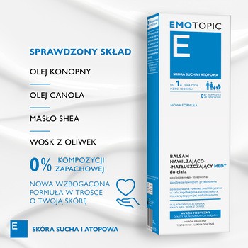 Emotopic Med+, balsam nawilżająco-natłuszczający, do codziennego stosowania, 400 ml