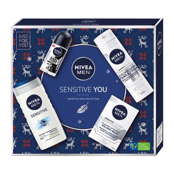 Zestaw Promocyjny Nivea Men, Sensitive You, pianka do golenia, 200 ml + balsam do golenia, 100 ml + antyperspirant, 50 ml + żel pod prysznic, 250 ml