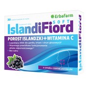 IslandiFiord Soft, miękkie pastylki do ssania, smak czarnej porzeczki, 30 szt.