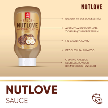 Allnutrition Nutlove Sauce Choco Hazelnut, smak kakaowo-orzechowy, 280 g