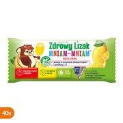 Zdrowy lizak MniamMniam z witaminami C i D, smak cytrynowy, lizaki, 40 szt.