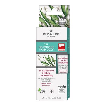 Flos-Lek Pharma, żel do powiek i pod oczy, ze świetlikiem i babką lancetowatą, 15 ml