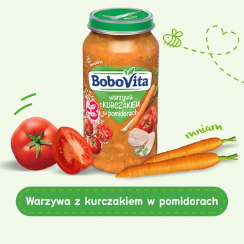BoboVita, warzywa z kurczakiem w pomidorach, 12 m+, 250 g