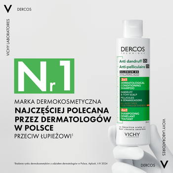 Vichy Dercos DS, szampon przeciwłupieżowy z odżywką 2w1, 200 ml