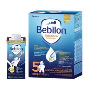 Zestaw Bebilon Advance Pronutra 5, Junior, formuła na bazie mleka dla przedszkolaka, proszek, 1000 g (2 x 500 g) + Bebilon Junior, gotowa do picia wzbogacona formuła na bazie mleka, od 2. do 6. roku życia, 200 ml