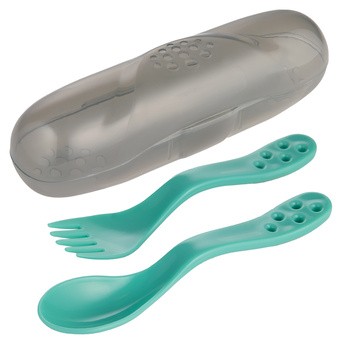 Canpol Babies, zestaw sztućców dla dziecka w etui, turkusowy, 1 szt.