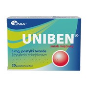 Uniben smak miętowy, 3 mg, pastylki twarde, 20 szt.