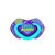 Canpol Babies, smoczek silikonowy, symetryczny, Neon Love, 6-18 m, blue, 2 szt.