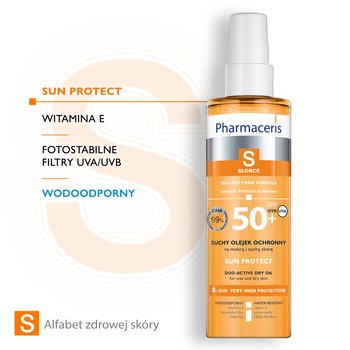 Pharmaceris S, suchy olejek ochronny do ciała SPF 50+, 200 ml